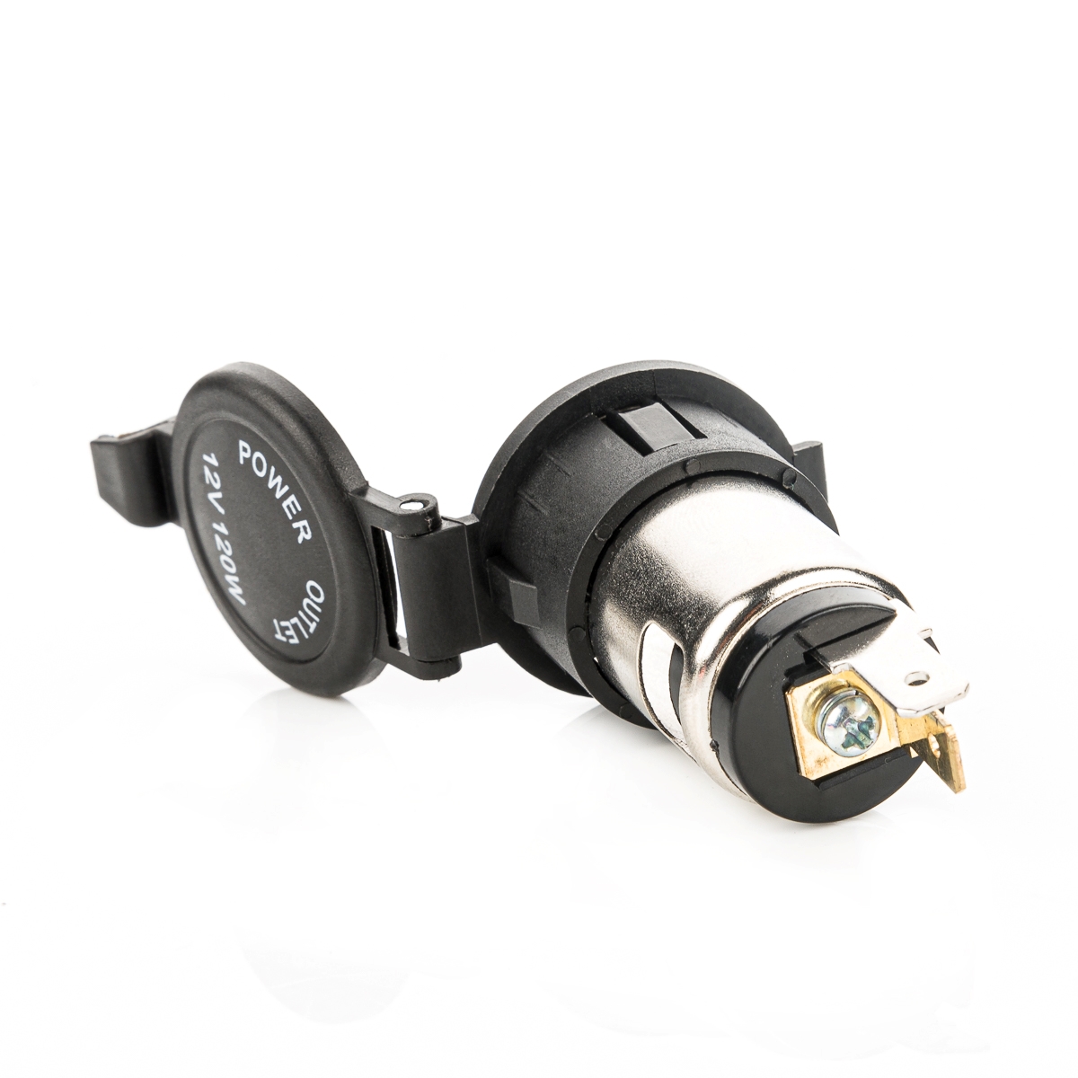 Universal 12V/24V Cigarette Lighter Socket - Single DIN Mount Socket For Car/Truck