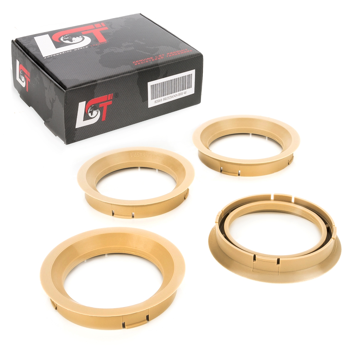 LST Zentrier Distanzringe 4x - 57,1 Mm Auf 72,5 Mm Für Alufelgen Beige